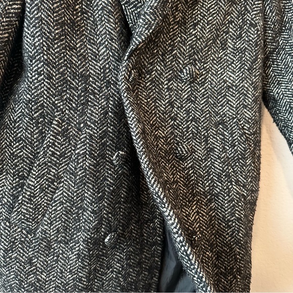 H&M Black + Grey/Tan Herringbone Coat | SZ: 6 - Picture 3 of 4